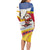 Colombia Christmas Family Matching Long Sleeve Bodycon Dress and Hawaiian Shirt with Santa Skiing Colombian Flag and Holiday Ornament - Wonder Print Shop