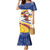 Colombia Christmas Family Matching Mermaid Dress and Hawaiian Shirt with Santa Skiing Colombian Flag and Holiday Ornament - Wonder Print Shop
