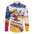 Colombia Christmas Family Matching Puletasi and Hawaiian Shirt with Santa Skiing Colombian Flag and Holiday Ornament - Wonder Print Shop