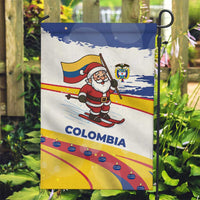 Colombia Christmas Garden Flag with Santa Skiing Colombian Flag and Holiday Ornament - Wonder Print Shop