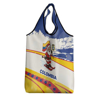 Colombia Christmas Grocery Bag with Santa Skiing Colombian Flag and Holiday Ornament - Wonder Print Shop