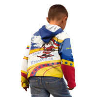 Colombia Christmas Kid Hoodie with Santa Skiing Colombian Flag and Holiday Ornament - Wonder Print Shop
