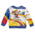 Colombia Christmas Kid Ugly Christmas Sweater with Santa Skiing Colombian Flag and Holiday Ornament - Wonder Print Shop
