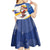 Colombia Christmas Kid Short Sleeve Dress with Santa Skiing Colombian Flag and Holiday Ornament - Wonder Print Shop