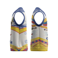 Colombia Christmas Knitted V-Neck Vest with Santa Skiing Colombian Flag and Holiday Ornament - Wonder Print Shop