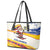 Colombia Christmas Leather Tote Bag with Santa Skiing Colombian Flag and Holiday Ornament - Wonder Print Shop