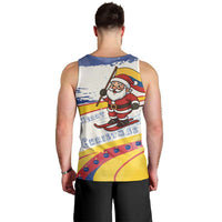 Colombia Christmas Men Tank Top with Santa Skiing Colombian Flag and Holiday Ornament - Wonder Print Shop