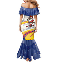 Colombia Christmas Mermaid Dress with Santa Skiing Colombian Flag and Holiday Ornament - Wonder Print Shop