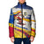 Colombia Christmas Padded Jacket with Santa Skiing Colombian Flag and Holiday Ornament - Wonder Print Shop