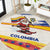 Colombia Christmas Round Carpet with Santa Skiing Colombian Flag and Holiday Ornament - Wonder Print Shop