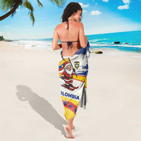 Colombia Christmas Sarong with Santa Skiing Colombian Flag and Holiday Ornament - Wonder Print Shop
