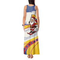 Colombia Christmas Tank Maxi Dress with Santa Skiing Colombian Flag and Holiday Ornament - Wonder Print Shop