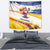 Colombia Christmas Tapestry with Santa Skiing Colombian Flag and Holiday Ornament - Wonder Print Shop