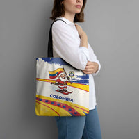 Colombia Christmas Tote Bag with Santa Skiing Colombian Flag and Holiday Ornament - Wonder Print Shop