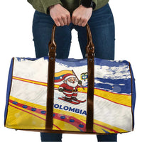 Colombia Christmas Travel Bag with Santa Skiing Colombian Flag and Holiday Ornament - Wonder Print Shop