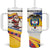 Colombia Christmas Tumbler With Handle with Santa Skiing Colombian Flag and Holiday Ornament - Wonder Print Shop