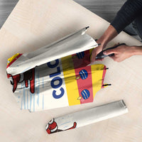 Colombia Christmas Umbrella with Santa Skiing Colombian Flag and Holiday Ornament - Wonder Print Shop