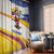 Colombia Christmas Window Curtain with Santa Skiing Colombian Flag and Holiday Ornament - Wonder Print Shop