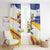 Colombia Christmas Window Curtain with Santa Skiing Colombian Flag and Holiday Ornament - Wonder Print Shop
