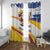 Colombia Christmas Window Curtain with Santa Skiing Colombian Flag and Holiday Ornament - Wonder Print Shop