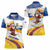 Colombia Christmas Women Polo Shirt with Santa Skiing Colombian Flag and Holiday Ornament - Wonder Print Shop