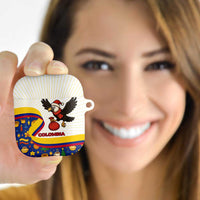 Colombia Christmas AirPods Case with Santa Condor Gift Bag and Holiday Food Pattern - Wonder Print Shop