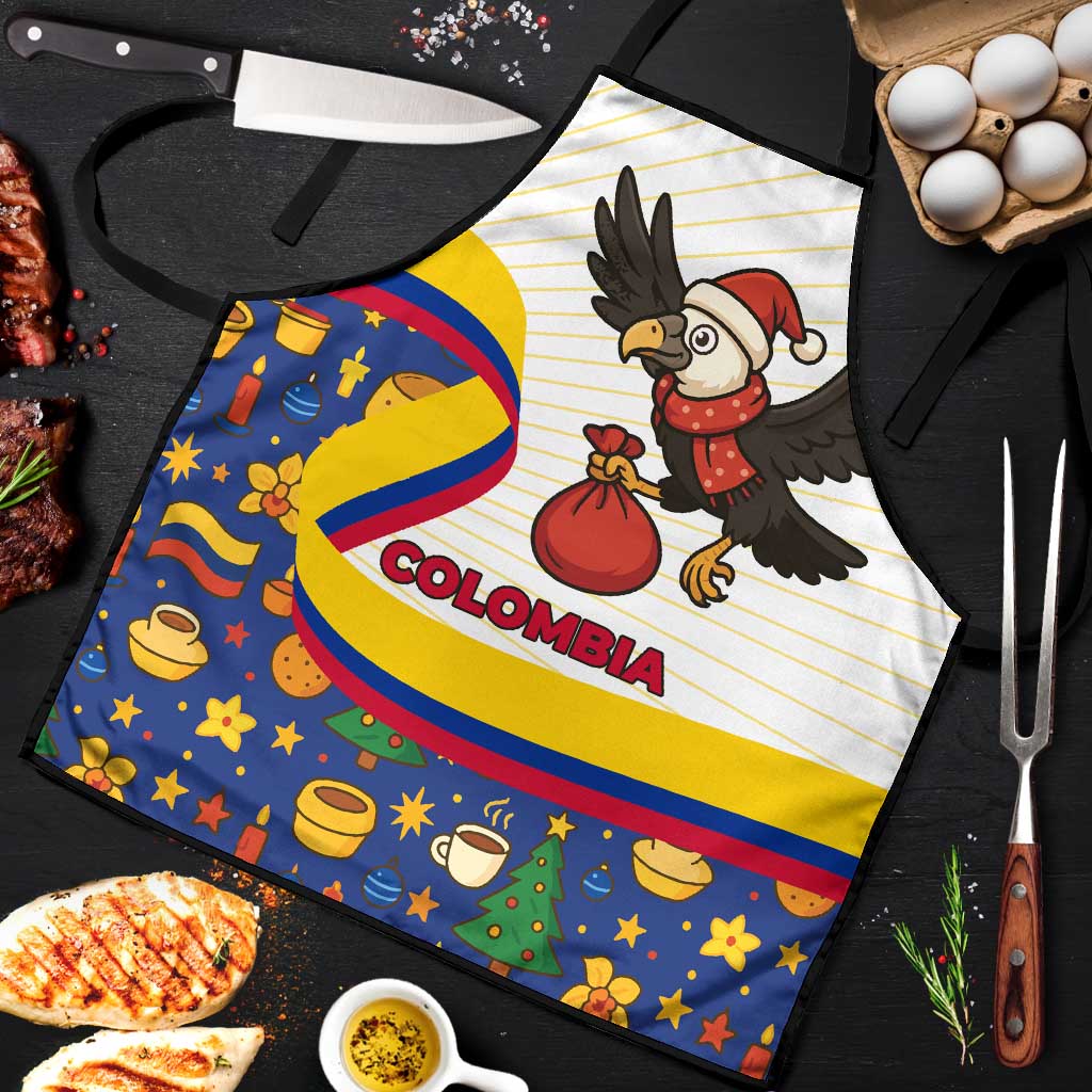 Colombia Christmas Apron with Santa Condor Gift Bag and Holiday Food Pattern - Wonder Print Shop