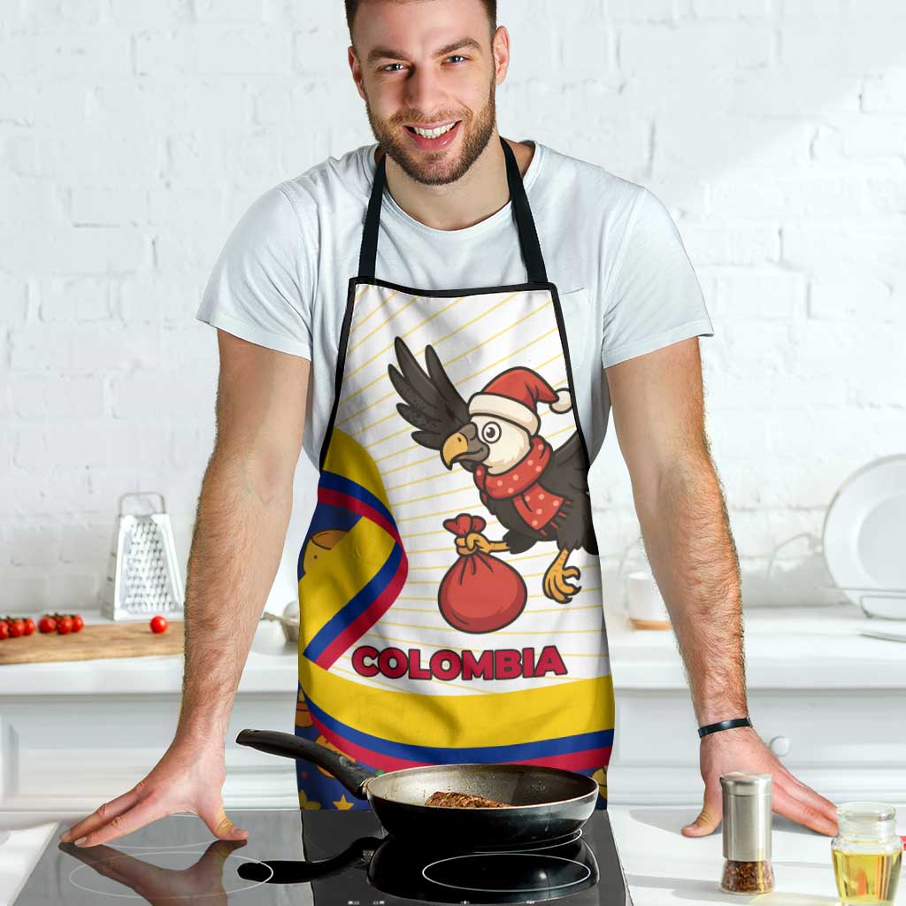 Colombia Christmas Apron with Santa Condor Gift Bag and Holiday Food Pattern - Wonder Print Shop
