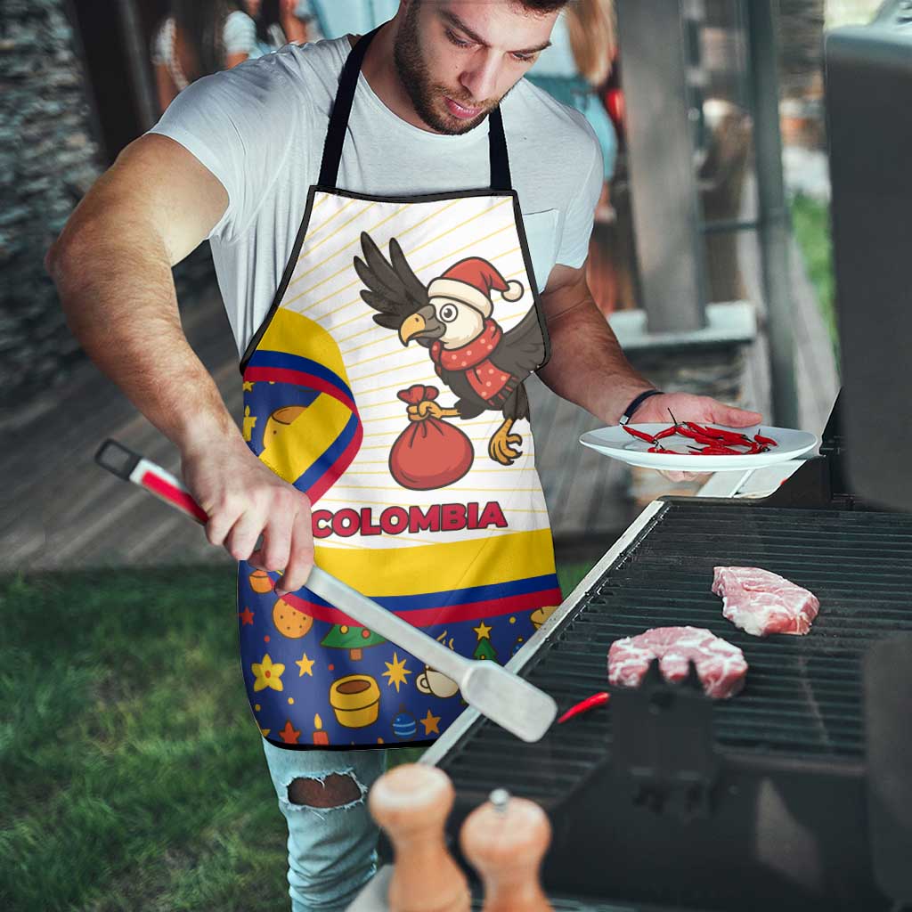 Colombia Christmas Apron with Santa Condor Gift Bag and Holiday Food Pattern - Wonder Print Shop