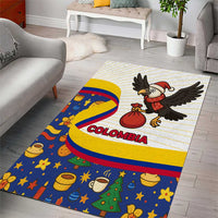 Colombia Christmas Area Rug with Santa Condor Gift Bag and Holiday Food Pattern - Wonder Print Shop