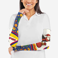 Colombia Christmas Arm Sleeves with Santa Condor Gift Bag and Holiday Food Pattern - Wonder Print Shop
