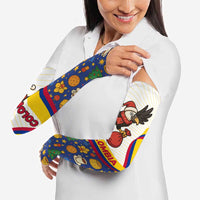 Colombia Christmas Arm Sleeves with Santa Condor Gift Bag and Holiday Food Pattern - Wonder Print Shop