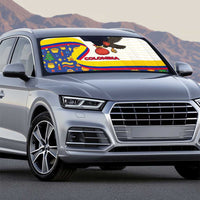 Colombia Christmas Auto Sun Shade with Santa Condor Gift Bag and Holiday Food Pattern - Wonder Print Shop