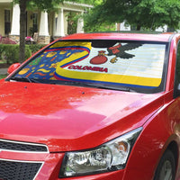 Colombia Christmas Auto Sun Shade with Santa Condor Gift Bag and Holiday Food Pattern - Wonder Print Shop