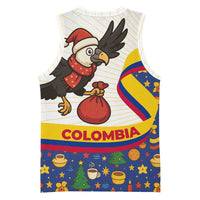 Colombia Christmas Basketball Jersey with Santa Condor Gift Bag and Holiday Food Pattern - Wonder Print Shop