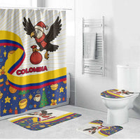 Colombia Christmas Bathroom Set with Santa Condor Gift Bag and Holiday Food Pattern - Wonder Print Shop