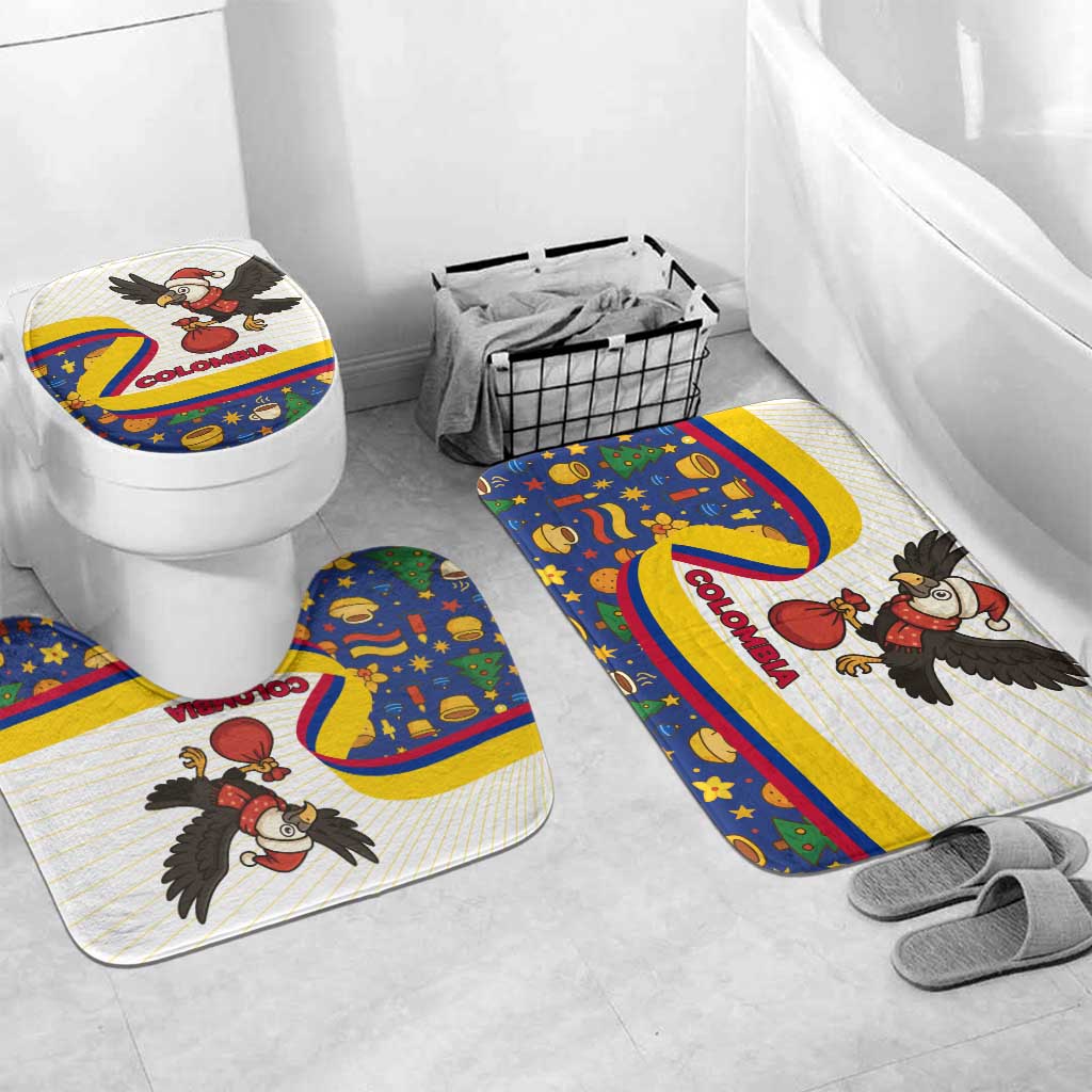 Colombia Christmas Bathroom Set with Santa Condor Gift Bag and Holiday Food Pattern - Wonder Print Shop
