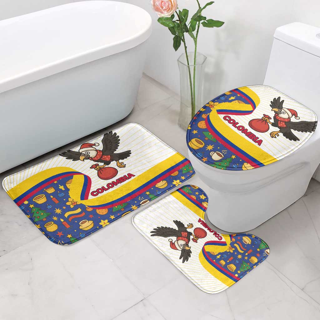 Colombia Christmas Bathroom Set with Santa Condor Gift Bag and Holiday Food Pattern - Wonder Print Shop