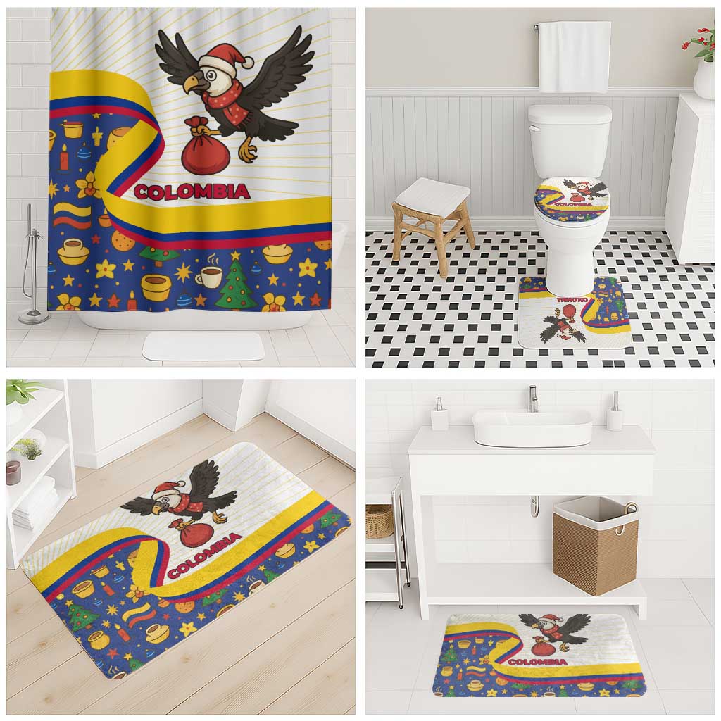 Colombia Christmas Bathroom Set with Santa Condor Gift Bag and Holiday Food Pattern - Wonder Print Shop