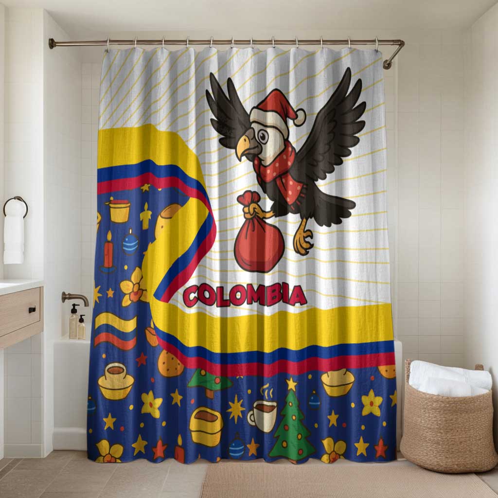 Colombia Christmas Bathroom Set with Santa Condor Gift Bag and Holiday Food Pattern - Wonder Print Shop