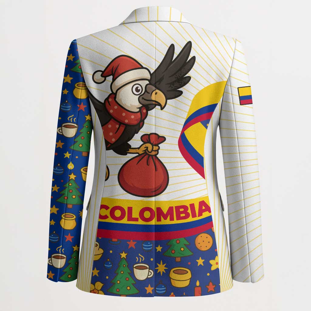 Colombia Christmas Blazer with Santa Condor Gift Bag and Holiday Food Pattern - Wonder Print Shop
