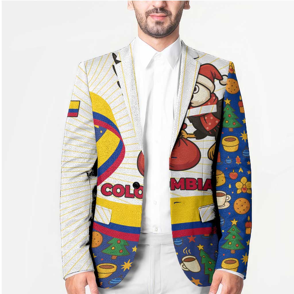 Colombia Christmas Blazer with Santa Condor Gift Bag and Holiday Food Pattern - Wonder Print Shop