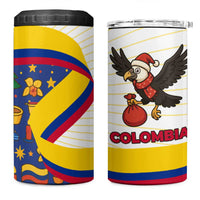 Colombia Christmas 4 in 1 Can Cooler Tumbler with Santa Condor Gift Bag and Holiday Food Pattern - Wonder Print Shop