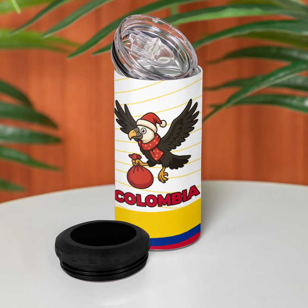 Colombia Christmas 4 in 1 Can Cooler Tumbler with Santa Condor Gift Bag and Holiday Food Pattern - Wonder Print Shop