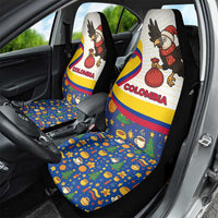 Colombia Christmas Car Seat Cover with Santa Condor Gift Bag and Holiday Food Pattern - Wonder Print Shop