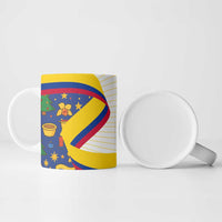 Colombia Christmas Ceramic Mug with Santa Condor Gift Bag and Holiday Food Pattern - Wonder Print Shop