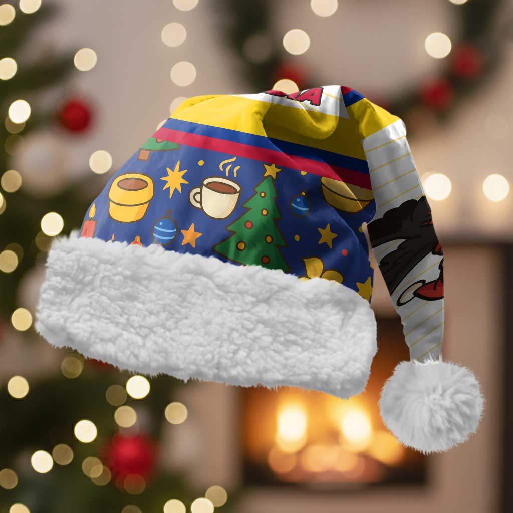 Colombia Christmas Santa Hat with Santa Condor Gift Bag and Holiday Food Pattern - Wonder Print Shop
