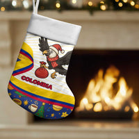 Colombia Christmas Stocking with Santa Condor Gift Bag and Holiday Food Pattern - Wonder Print Shop