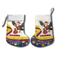 Colombia Christmas Stocking with Santa Condor Gift Bag and Holiday Food Pattern - Wonder Print Shop
