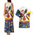 Colombia Christmas Couples Matching Tank Maxi Dress and Hawaiian Shirt with Santa Condor Gift Bag and Holiday Food Pattern - Wonder Print Shop